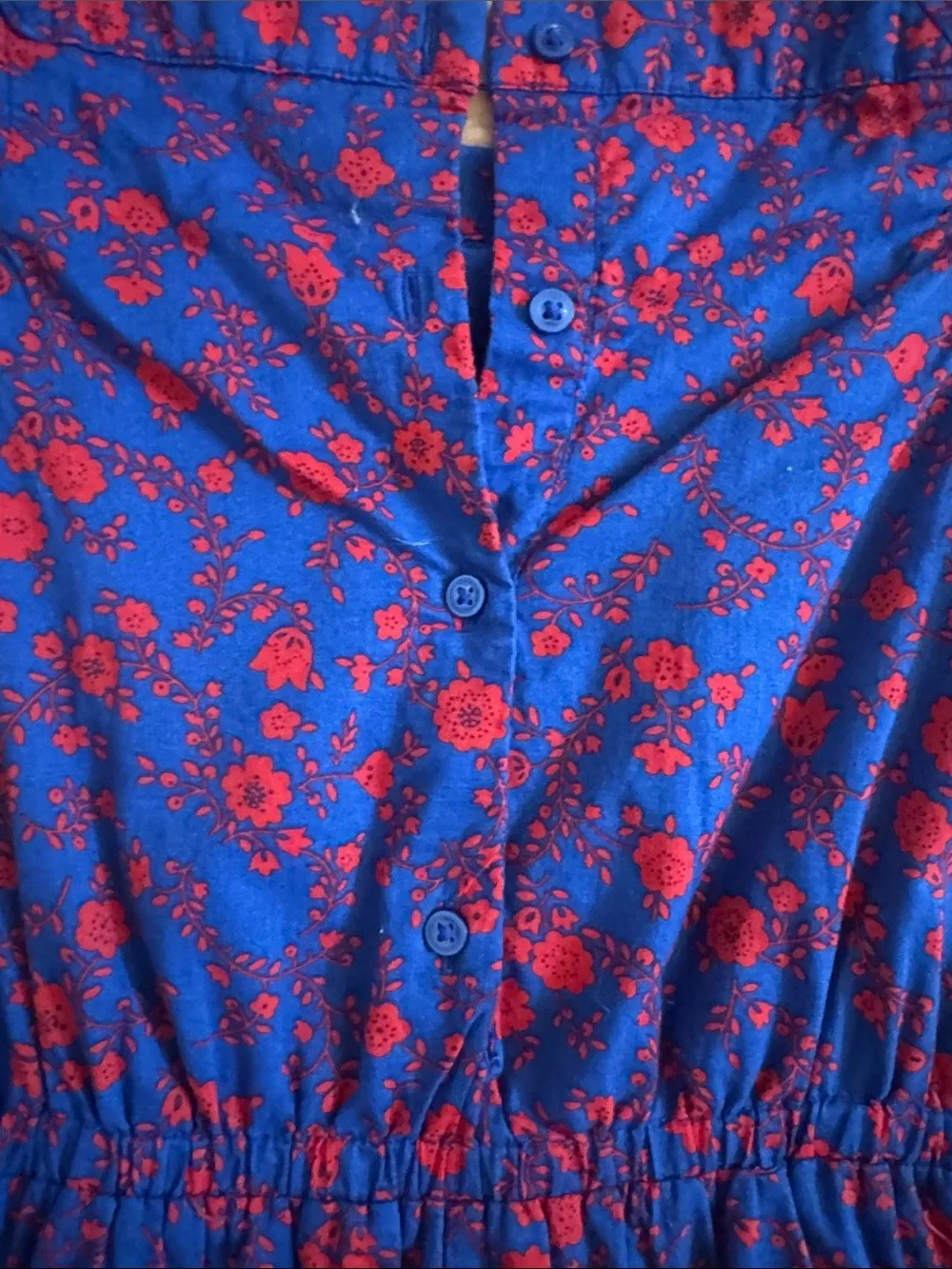 Janie and Jack Royal Blue Jumpsuit with Red Floral Pattern